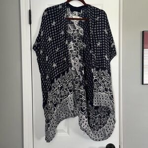 Blue and White Patterned Kimono